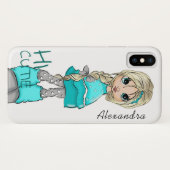 美しい漫画スタイルガール Case-Mate iPhoneケース (裏面(横))