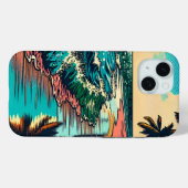 美しい漫画ポップ・アートのアートスタイルビーチシーン Case-Mate iPhoneケース (裏面 (横))