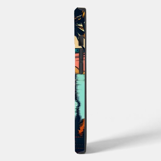 美しい漫画ポップ・アートのアートスタイルビーチシーン Case-Mate iPhoneケース (裏面 / 左)