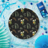 美しい濃いムーディードの植物性プリント ペーパープレート (パーティー)