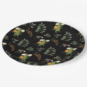 美しい濃いムーディードの植物性プリント ペーパープレート (アングル)