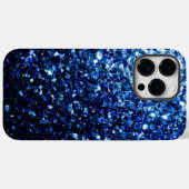 美しい濃い青のグリッターの輝き Case-Mate iPhoneケース (裏面 (横))