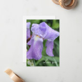 美しい濡れたアイリス ノートカード (正面/裏面インサイチュ)