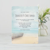 美しい灯台と船のあるビーチの風景 招待状 (スタンド正面)