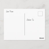 美しい灯台、夕日と海波 ポストカード (裏面)