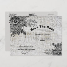 美しい灰色と黒の花が日付を保存