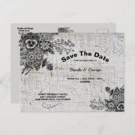 美しい灰色と黒の花が日付を保存 案内ポストカード