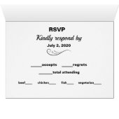 美しい灰色と黒の芸術的花RSVP (内部横(下))