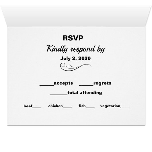 美しい灰色と黒の芸術的花RSVP (内部横(下))