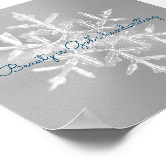 美しい灰色の雪感動的片のポスター ポスター (角)