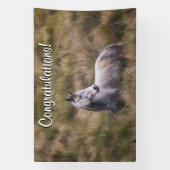 美しい灰色の馬の追加文字 横断幕 (縦)