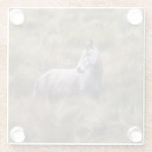 美しい灰色の馬 ガラスコースター (裏面)