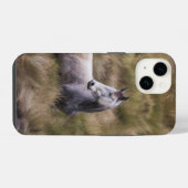 美しい灰色の馬 iPhoneケース (裏面横)