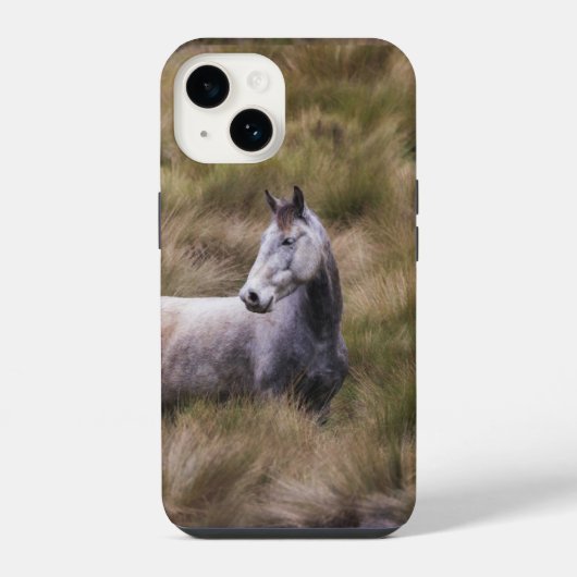 美しい灰色の馬 iPhoneケース (裏面)