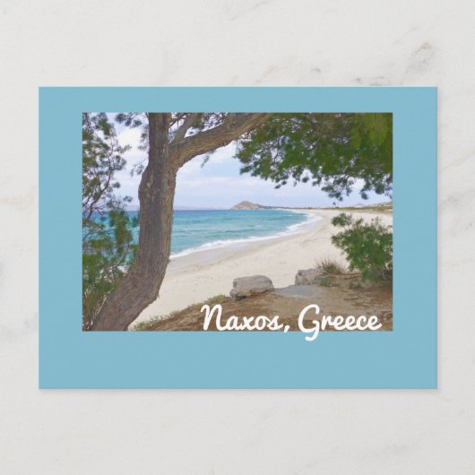 美しい無人島のビーチ/NAXOS，ギリシャ ポストカード (正面)
