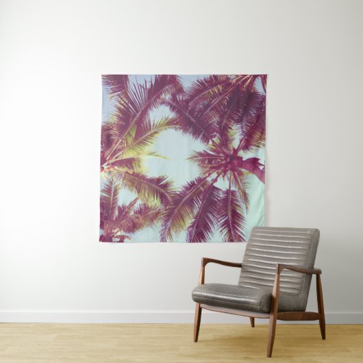 美しい熱帯のパームのまわりにの木ビーチ海 タペストリー (インサイチュ)