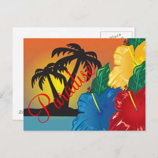 美しい熱帯の楽園へようこそ ポストカード (正面/裏面)