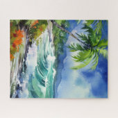 美しい熱帯の海岸の水の色パズル ジグソーパズル (横)