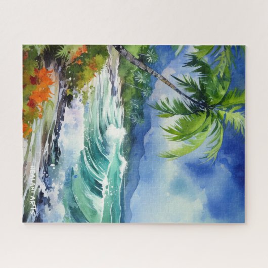 美しい熱帯の海岸の水の色パズル ジグソーパズル (横)