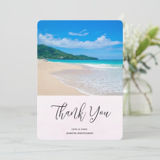 美しい熱帯の目的地ビーチありがとう サンキューカード (スタンド正面)