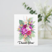 美しい熱帯の花のブーケ　ありがとう ポストカード (スタンド正面)