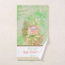 美しい熱帯の花オンろうけつ染めグリーンカスタム