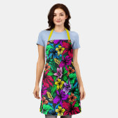 美しい熱帯の花 エプロン (着用した状態)