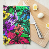 美しい熱帯の花 キッチンタオル (四つ折り)