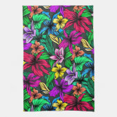 美しい熱帯の花 キッチンタオル (縦)