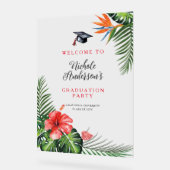 美しい熱帯をテーマにした卒業ウェルカムサイン アクリルサイン (傾斜)