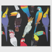 美しい熱帯エキゾチックなオウム鳥。ヴィンテージ群 ラッピングペーパー (フラット)