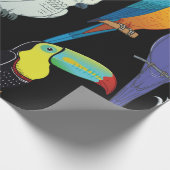 美しい熱帯エキゾチックなオウム鳥。ヴィンテージ群 ラッピングペーパー (角)