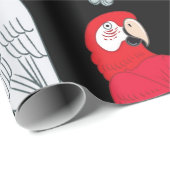 美しい熱帯エキゾチックなオウム鳥。ヴィンテージ群 ラッピングペーパー (ロールコーナー)