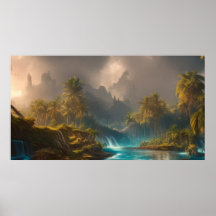 美しい熱帯ジャングルヤシの木と川1