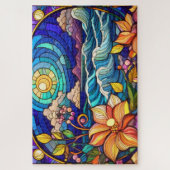 美しい熱帯ステンドグラスアートパズル ジグソーパズル (縦)
