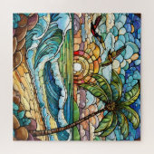 美しい熱帯ステンドグラスアートパズル ジグソーパズル (横)