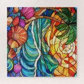 美しい熱帯ステンドグラスアートパズル ジグソーパズル (横)