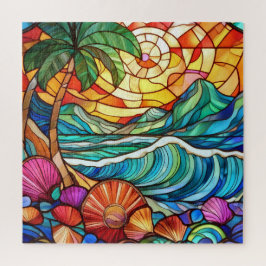 美しい熱帯ステンドグラスアートパズル ジグソーパズル