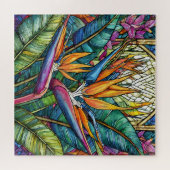 美しい熱帯ステンドグラスアートパズル ジグソーパズル (横)