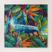 美しい熱帯ステンドグラスアートパズル ジグソーパズル (横)