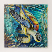 美しい熱帯ステンドグラスアートパズル ジグソーパズル (横)