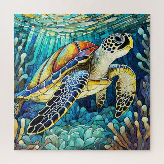 美しい熱帯ステンドグラスアートパズル ジグソーパズル (縦)