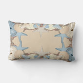美しい熱帯テーマのビーチの貝 ランバークッション (裏面)