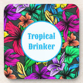 美しい熱帯ドリンクの花 コースター (正面)