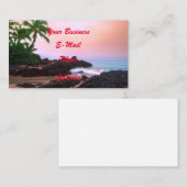 美しい熱帯ハワイ諸島のビーチの日没 名刺 (正面/裏面)
