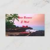 美しい熱帯ハワイ諸島のビーチの日没 名刺 (正面)