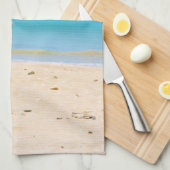 美しい熱帯ビーチとボート キッチンタオル (四つ折り)