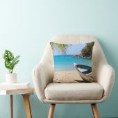 美しい熱帯ビーチとボート クッション (椅子)