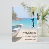 美しい熱帯ビーチとボート セーブザデート (スタンド正面)