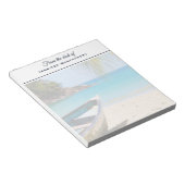 美しい熱帯ビーチとボート ノートパッド (アングル)